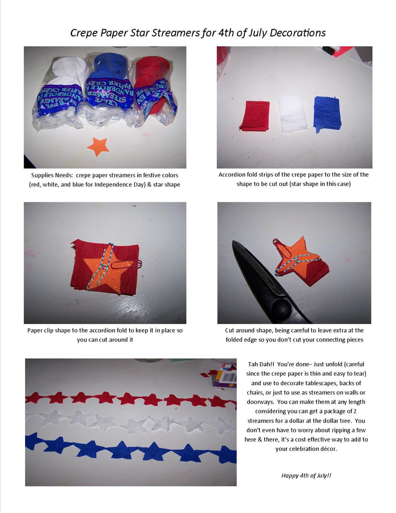 Crepe Paper Star Streamers