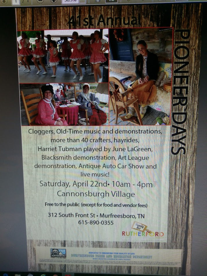 Pioneer Days April 22 - Murfreesboro, TN