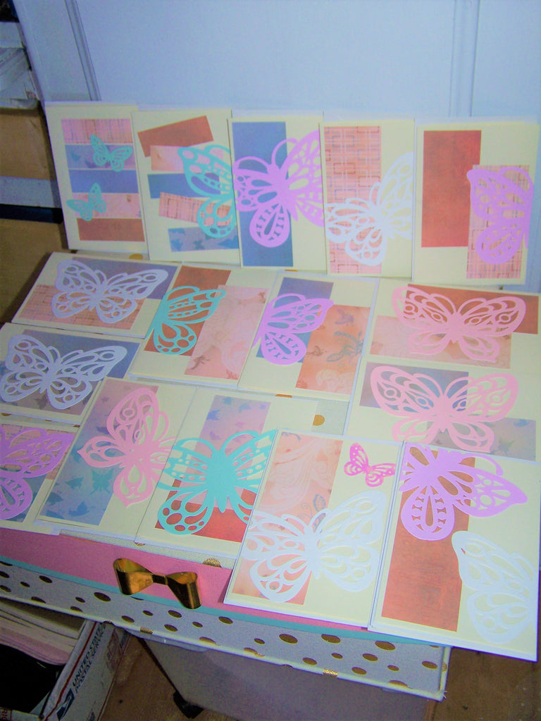Set of 17 Handmade Butterfly Cards
