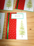 Christmas Tree Cards (Green Ribbon) - Set of 10
