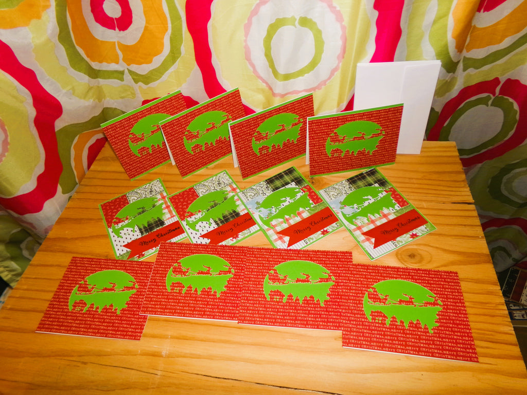 Merry Christmas Cutout Cards - Set of 12