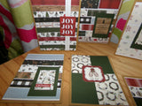 Set of 8 Merry & Bright Handmade Christmas Cards