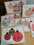 Scalloped Ornaments Christmas Cards - Set of 9