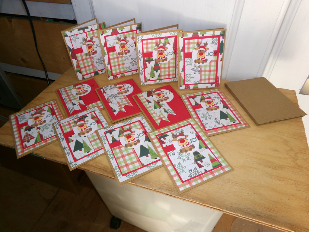 Reindeer Christmas Cards - Set of 12