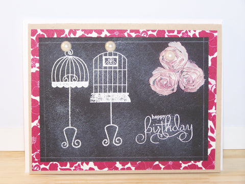 Birthday card - bird cages