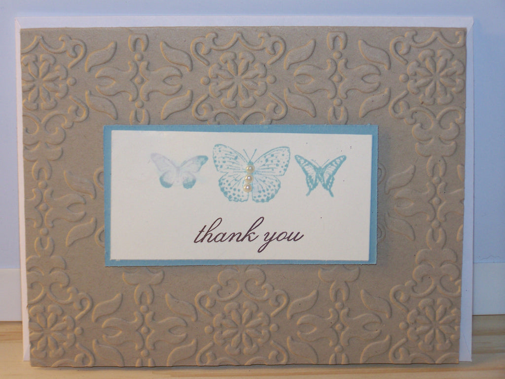 Thank You card - blue butterflies