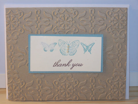Thank You card - blue butterflies