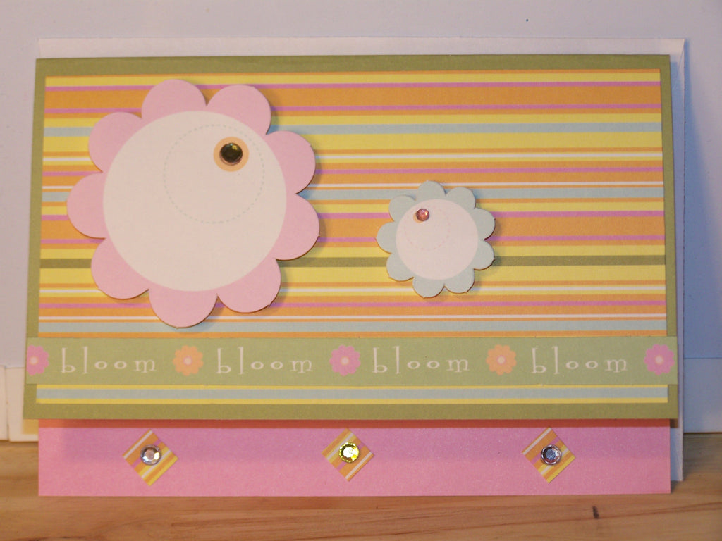 Any Occasion Card - bloom flowers & stripes