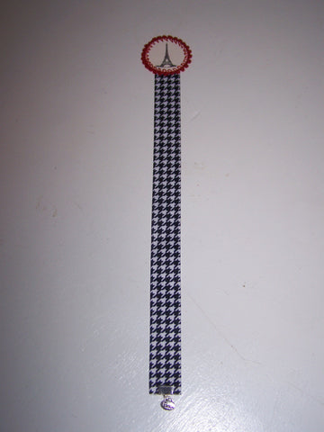 Eiffel Tower Houndstooth Ribbon Bookmark