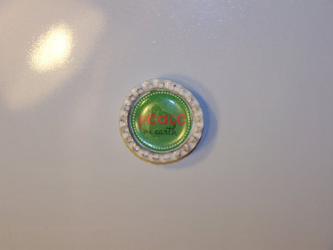 Peace On Earth Bottlecap Magnet