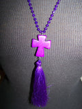 21" Beaded Necklace (Cross) with Tassel