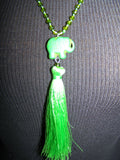 21" Beaded Necklace (Elephant) with Tassel
