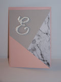 Initial Notecard - Pink w/Gray Marble