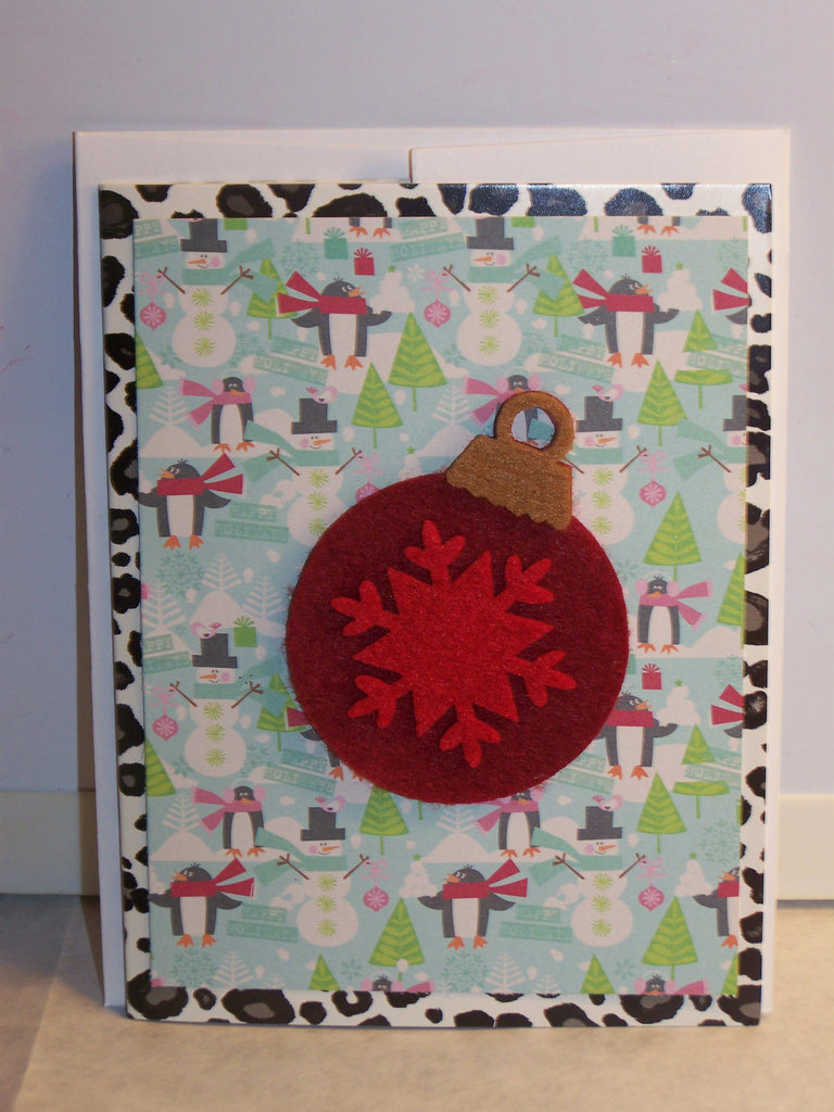 Leopard Print Ornament Holiday Card
