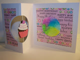 Square Happy Birthday Spinning Cupcake Card