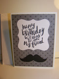Happy Birthday Wishes To You My Friend Mustache Card