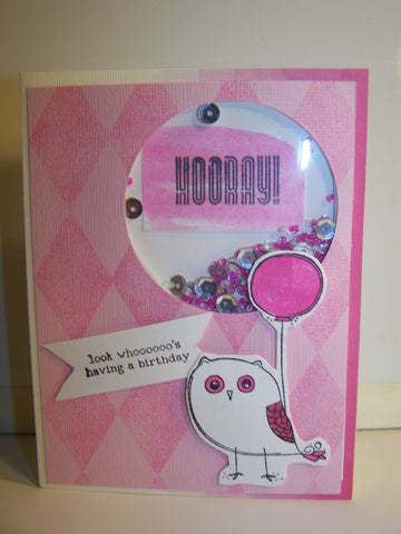 Hooray! Owl Confetti Birthday Card