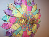 18" Colorful Welcome Paper Wreath