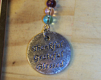 Thankful Grateful Blessed Beaded Bookmark